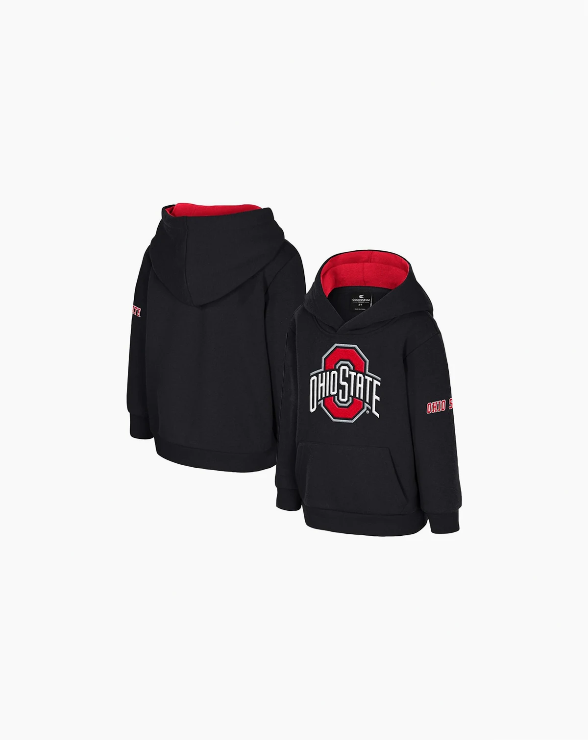 Toddler Black Ohio State Buckeyes Big Logo Volume Fleece Pullover Hoodie