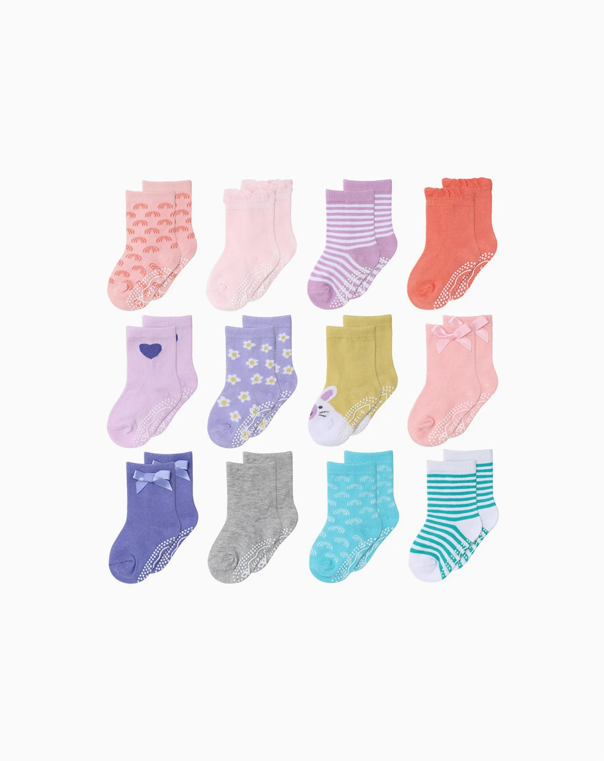 Baby Girls 12pk Cotton Socks, Pastel/Multi