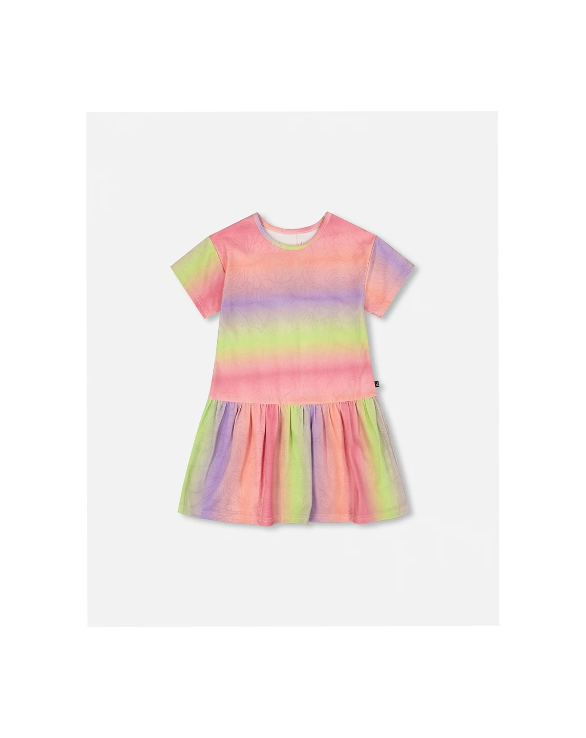 Toddler Girls Printed Jersey Dress with Heart Back Cut Out Multicolor