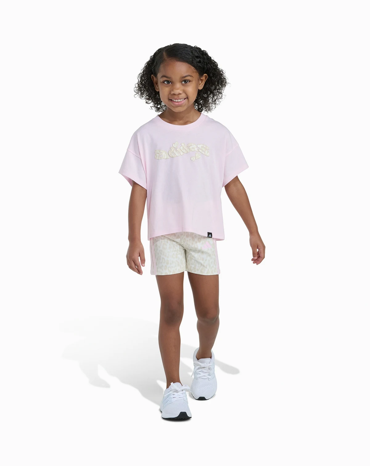 Girls' 2T-6X Crewneck T-Shirt and Printed Bike Shorts, 2-Piece Set
