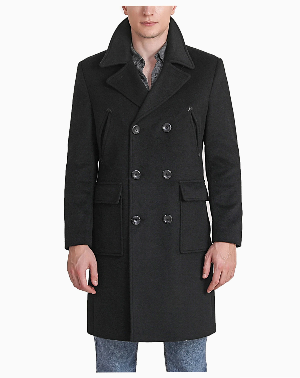 Men Addison Wool Blend Pea Coat