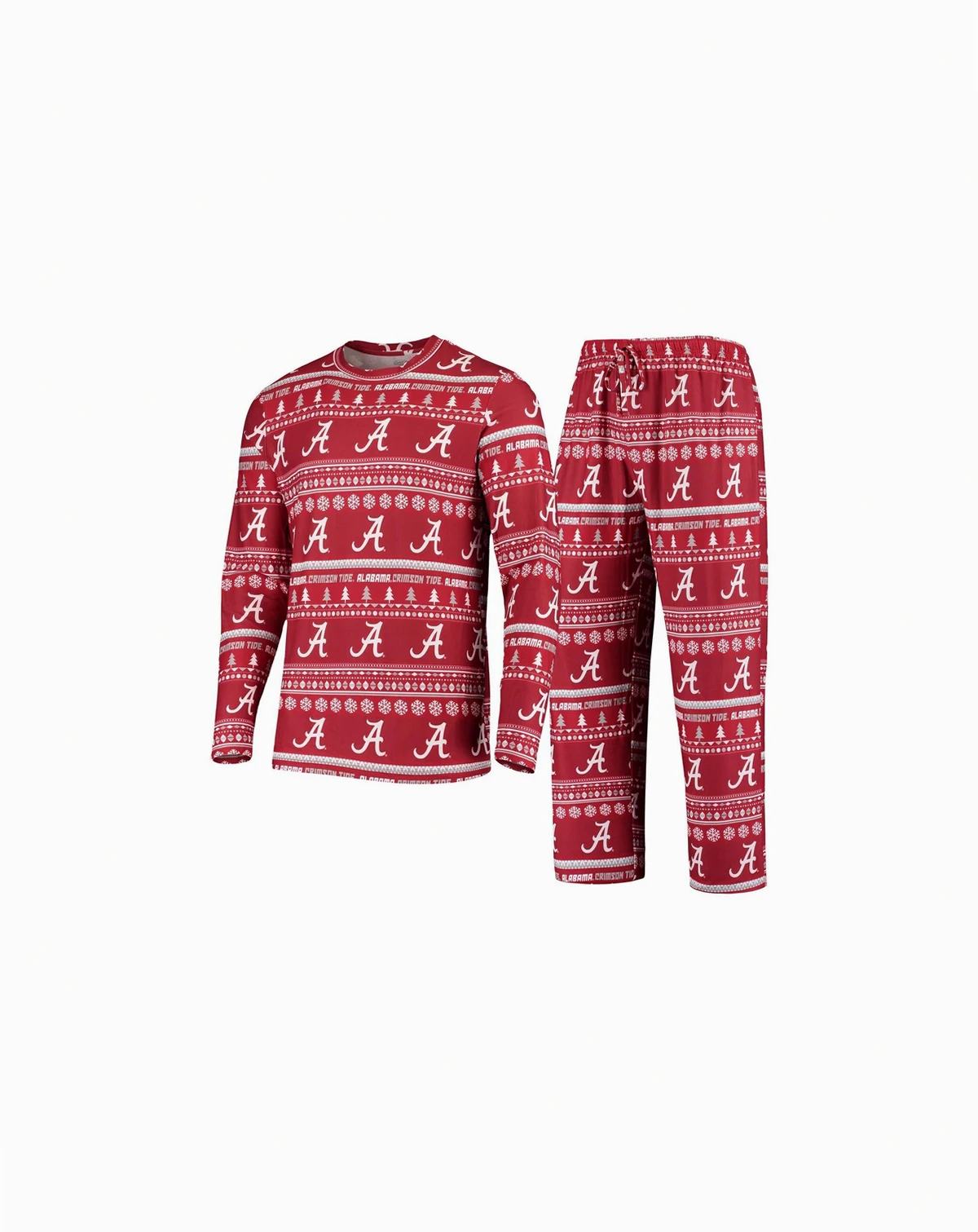 Men's Crimson Alabama Crimson Tide Ugly Sweater Knit Long Sleeve Top and Pant Set