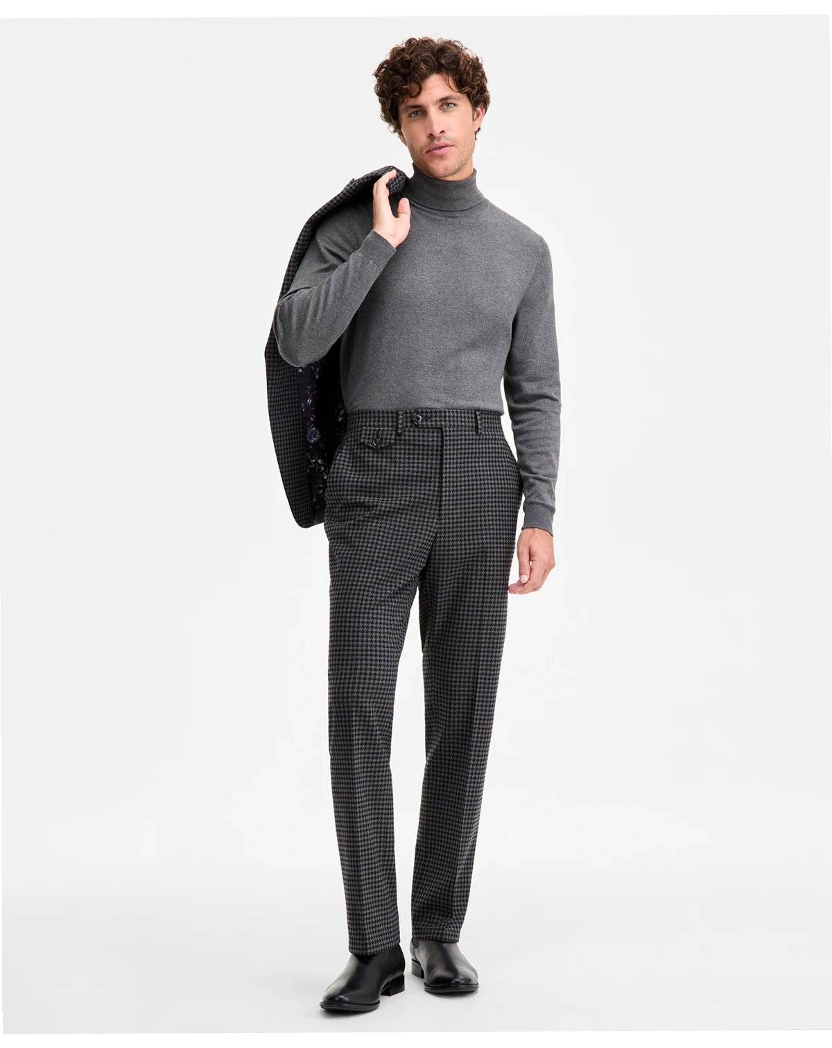Men's Classic-Fit Houndstooth Suit Separate Pants