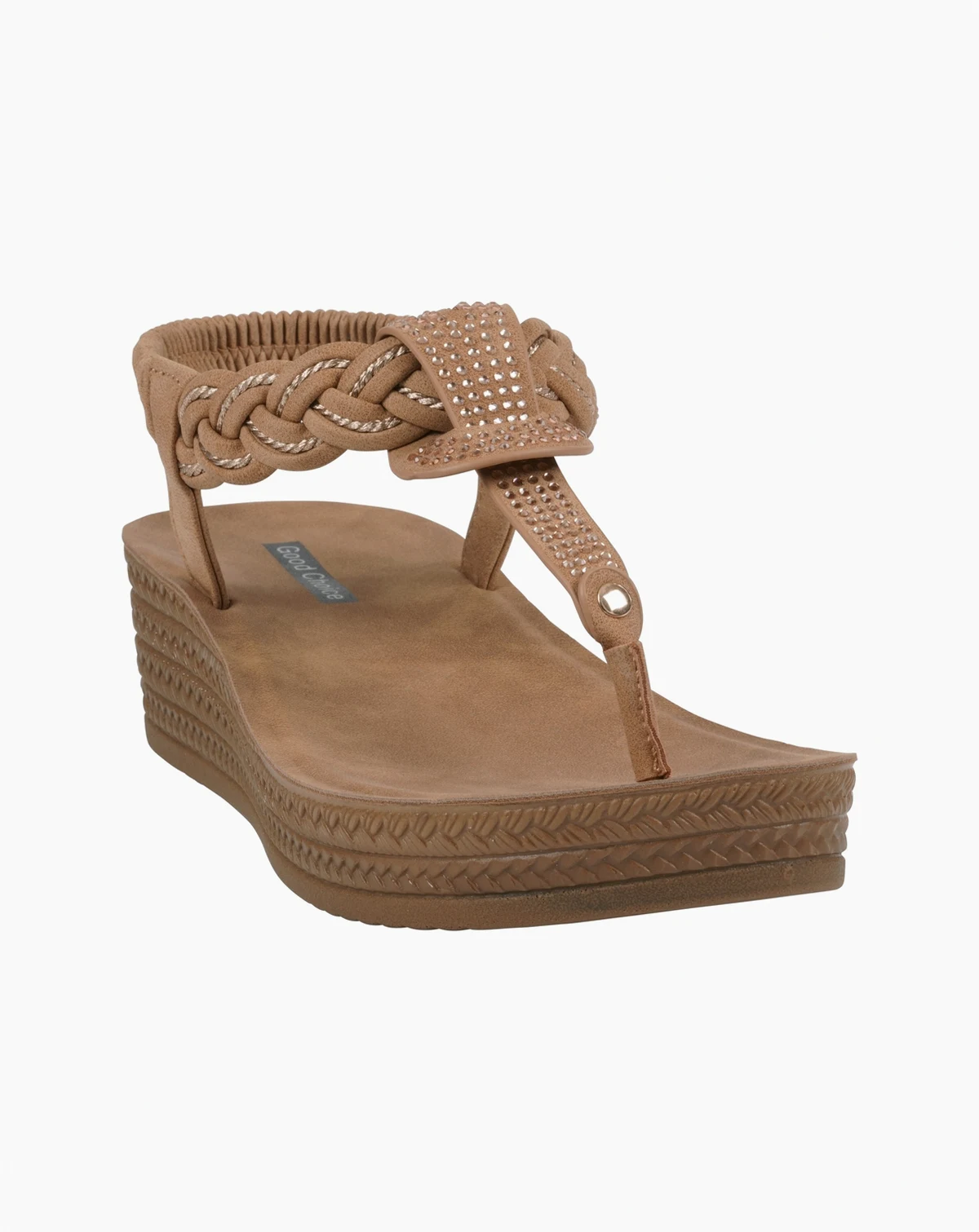 Women's Ivana Embellished T Strap Wedge Sandals
