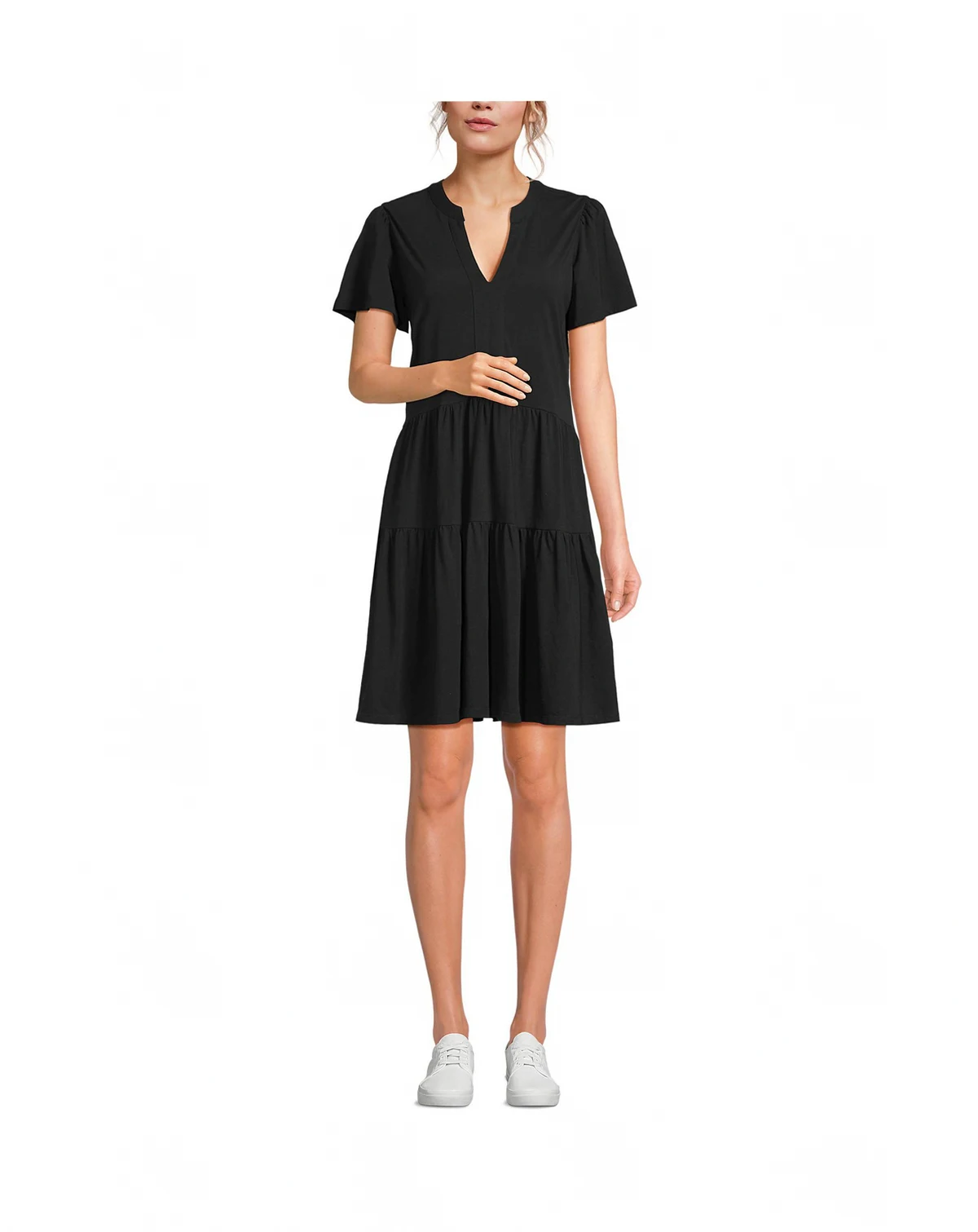 Women's Cotton Jersey Tiered Mini Dress