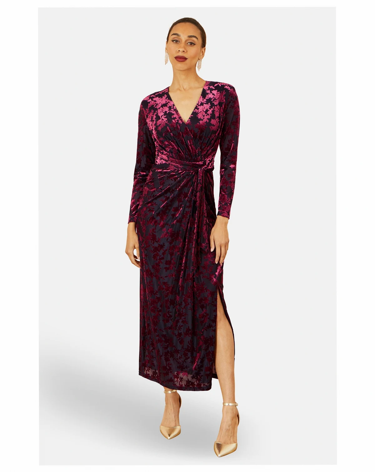 Women's Dresses Velour Stretch Midi Dress