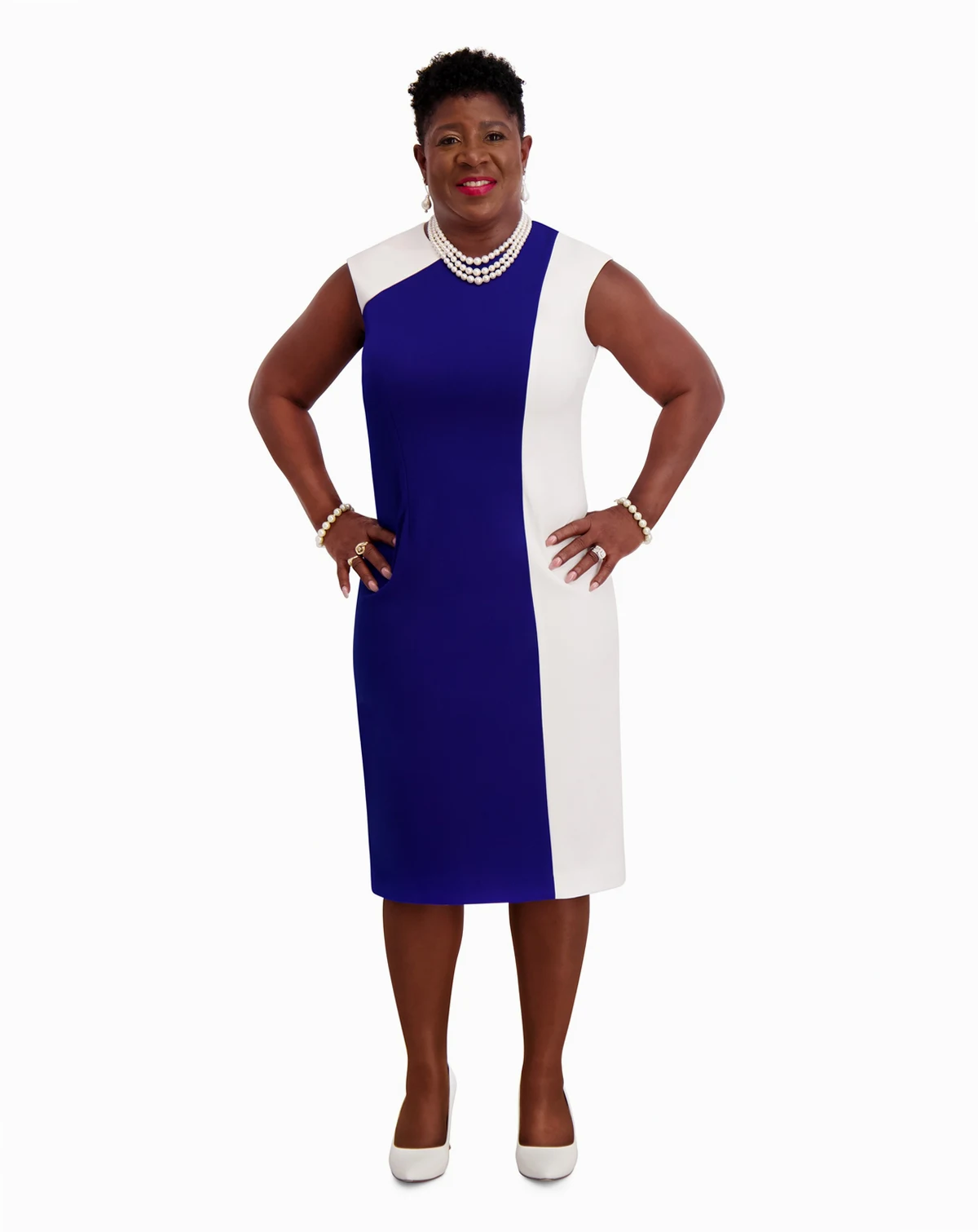 Women's Colorblocked Cap-Sleeve Dress, Regular & Plus Sizes