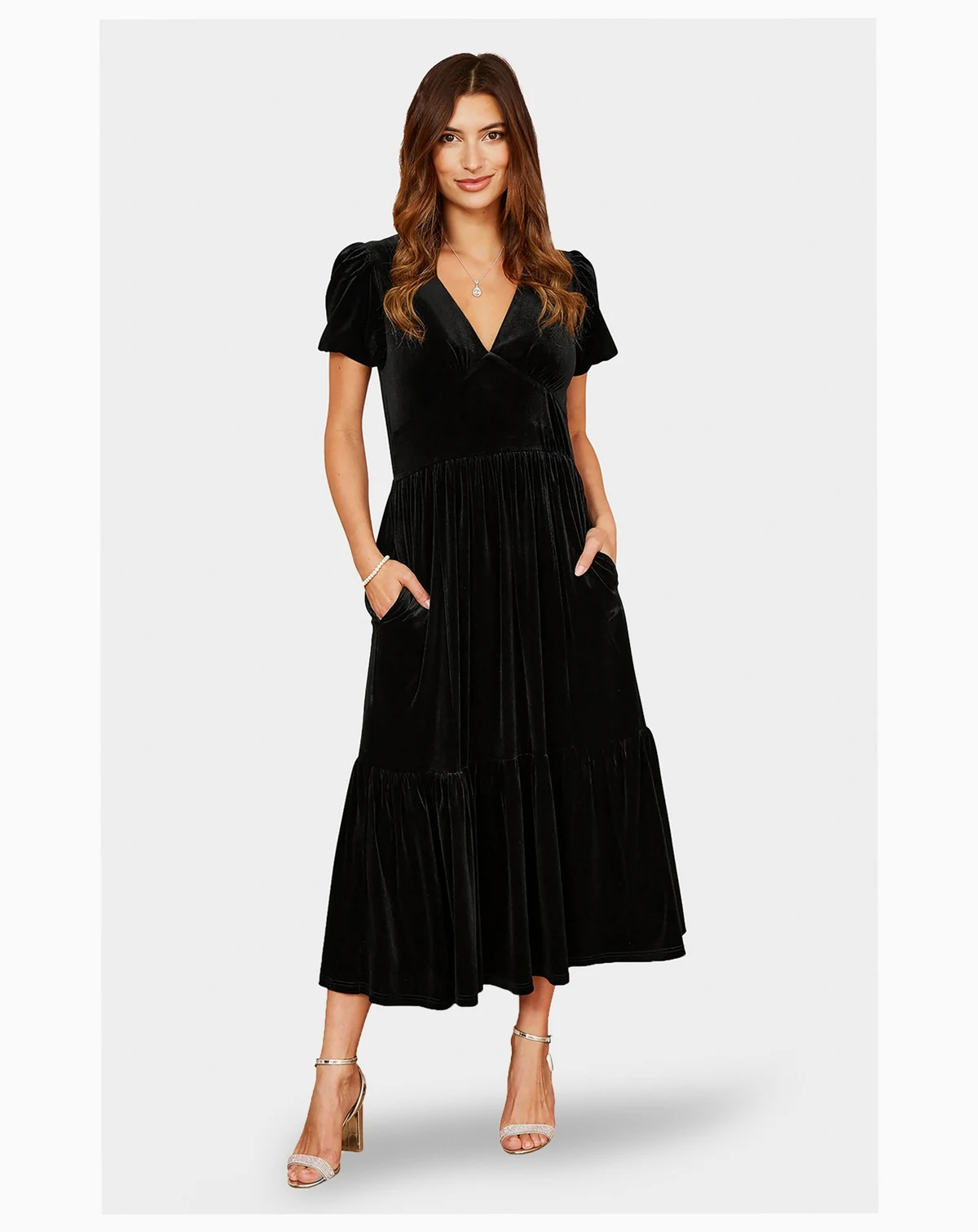 Women's Velvet Midi Dress
