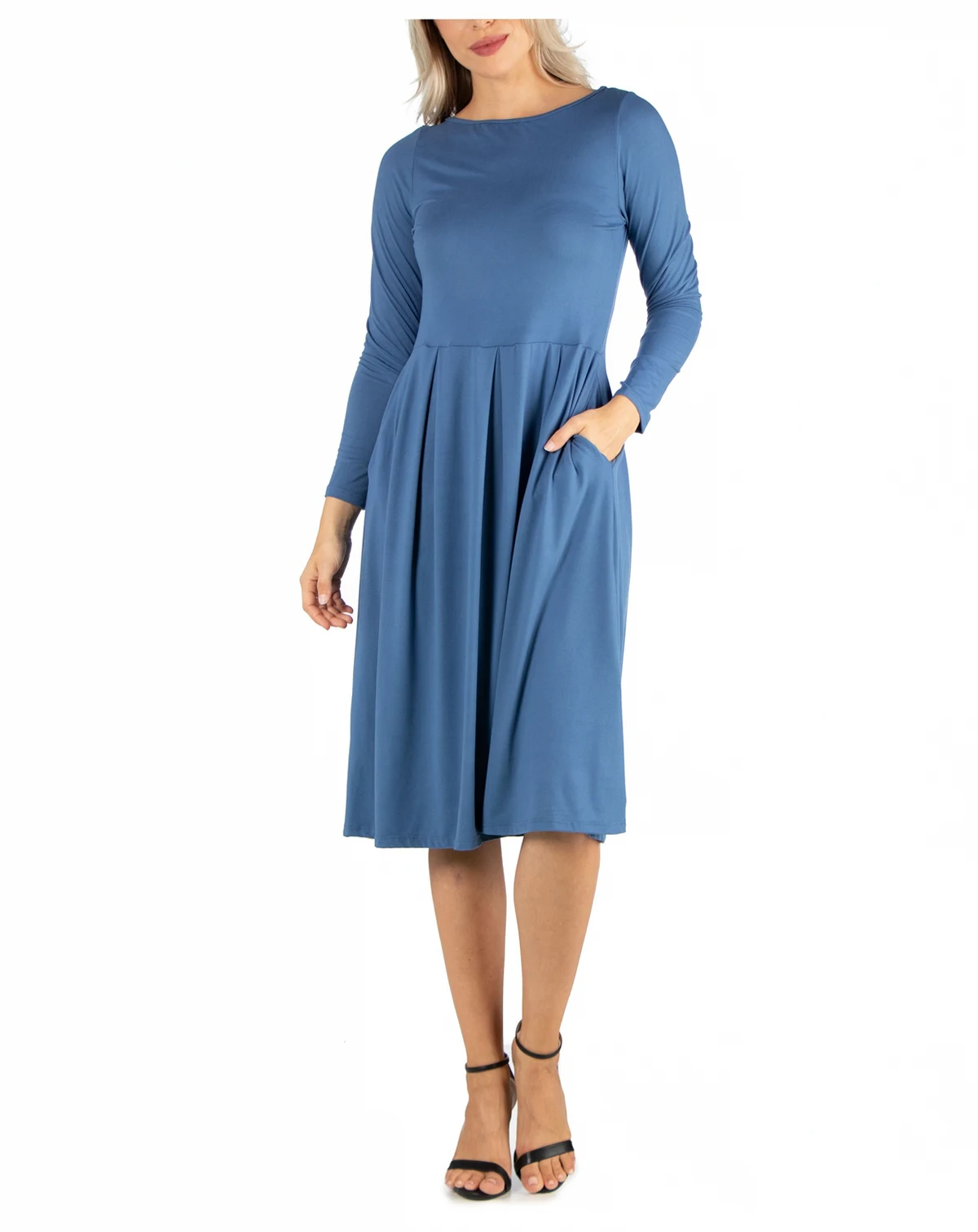 Women's Midi Length Fit and Flare Dress