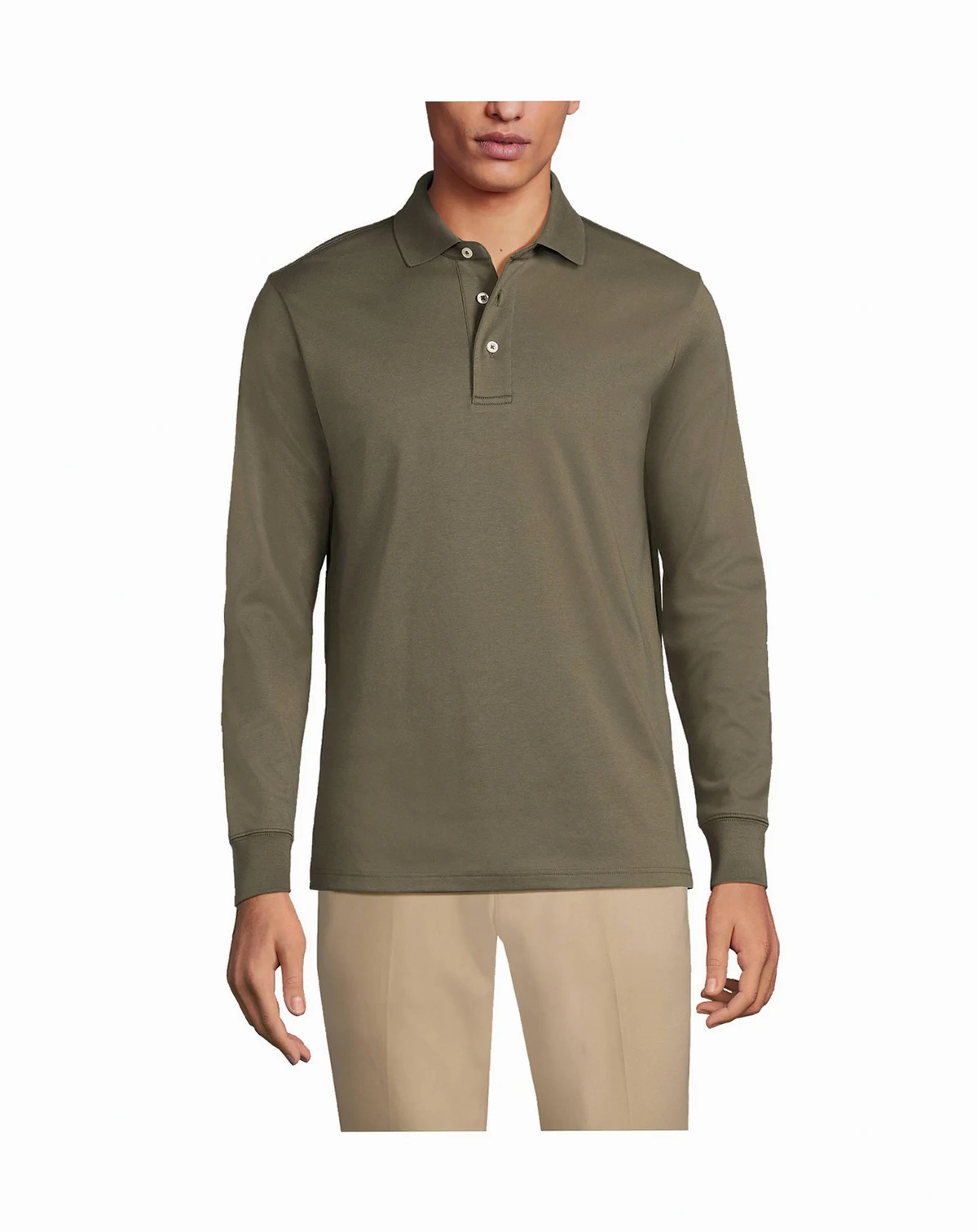 Men's Long Sleeve Cotton Supima Polo Shirt