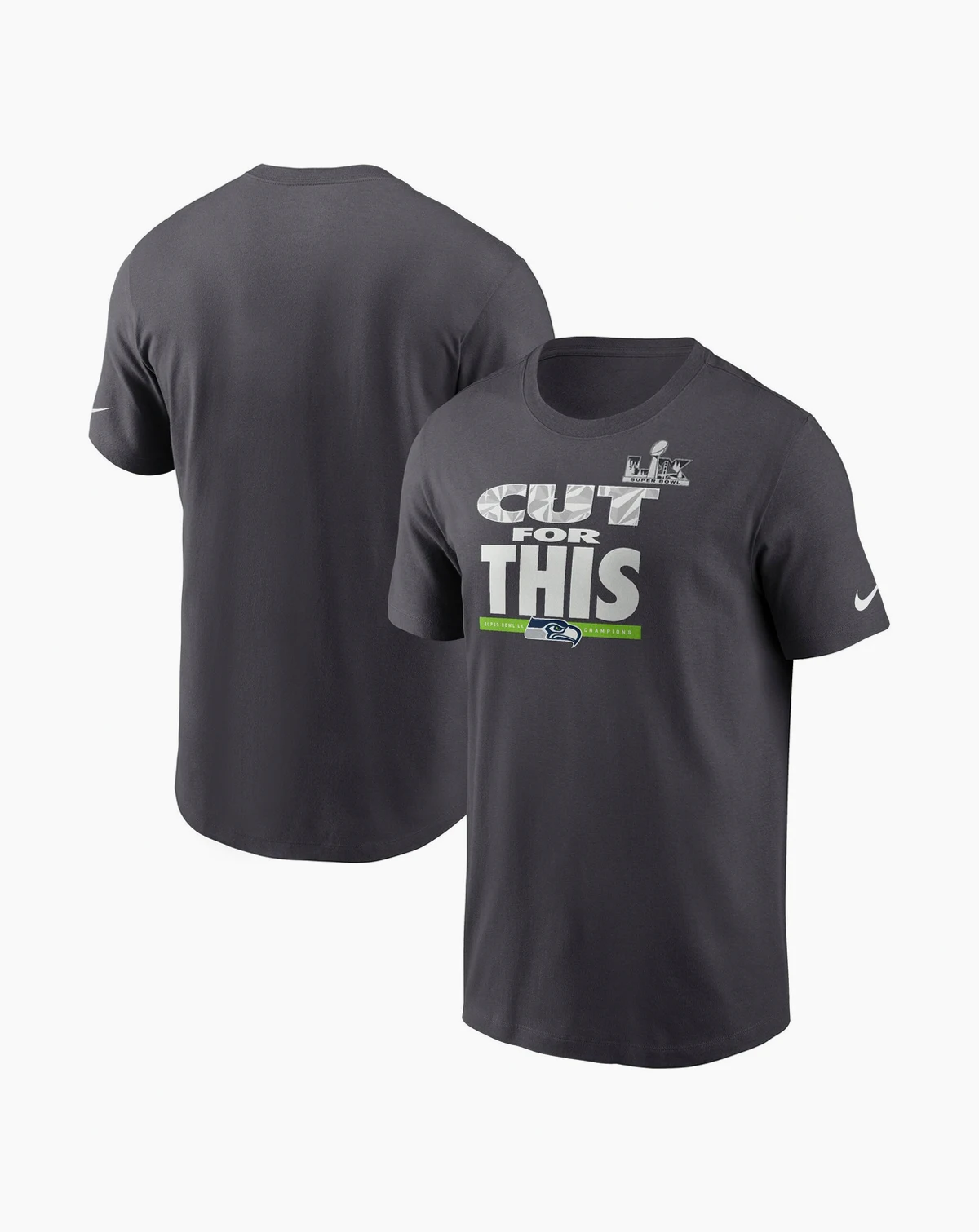 Men's Anthracite Seattle Seahawks Super Bowl LX Champions Pickoff Move Parade T-Shirt