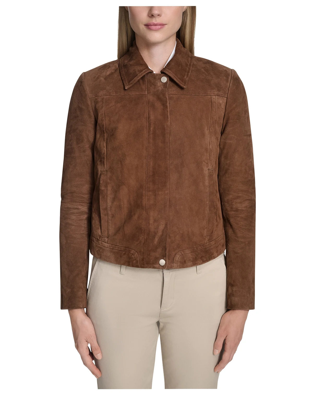 Women's Zip Front Suede Jacket