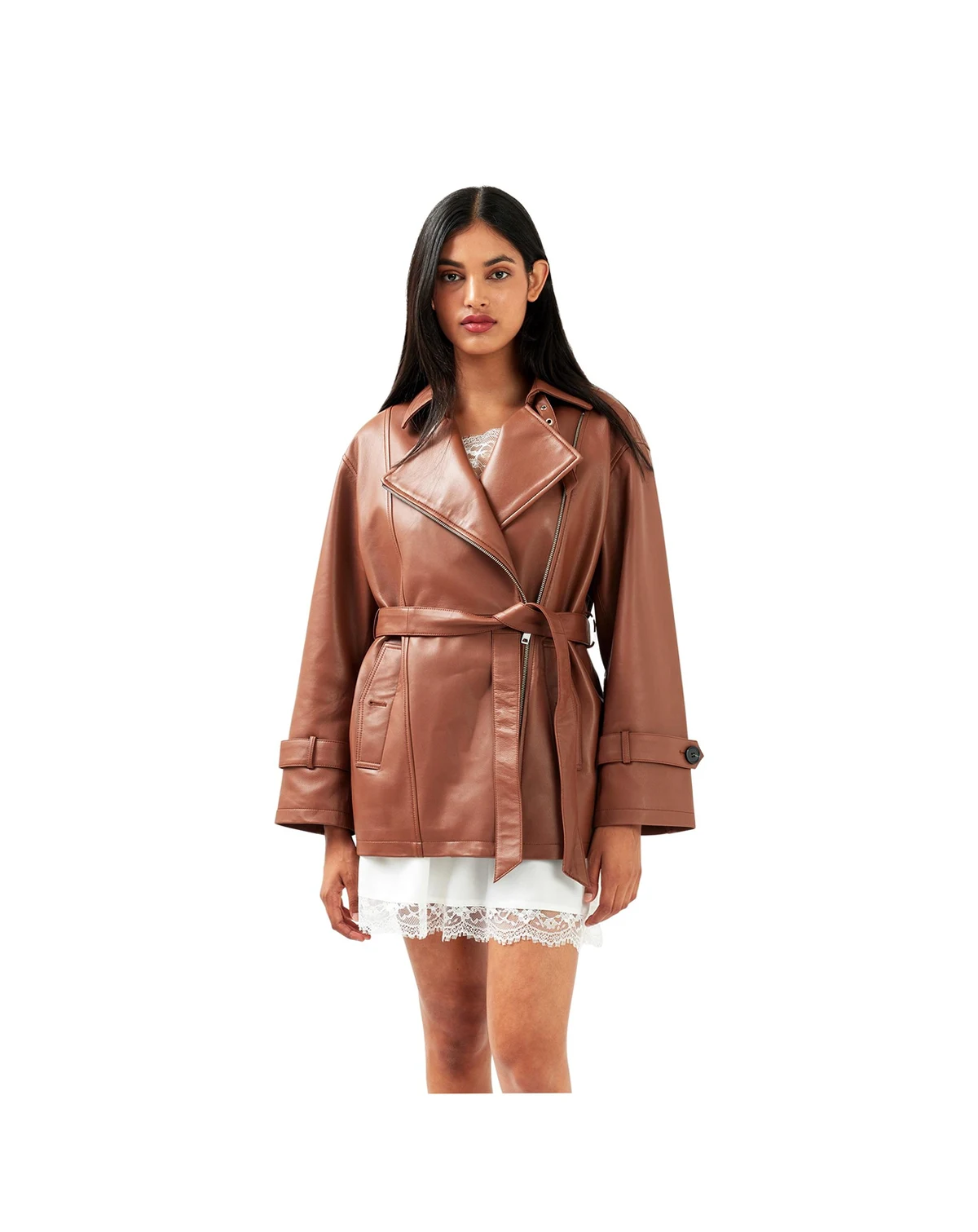 Women's BFF Belted Leather Jacket