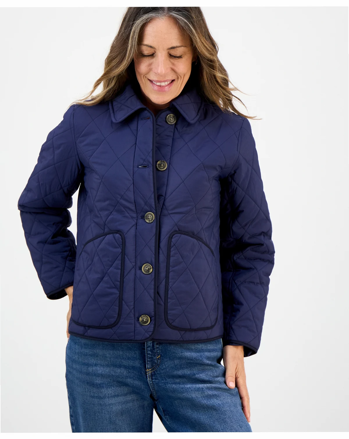 Petite Quilted Utility Jacket, Macy's Exclusive