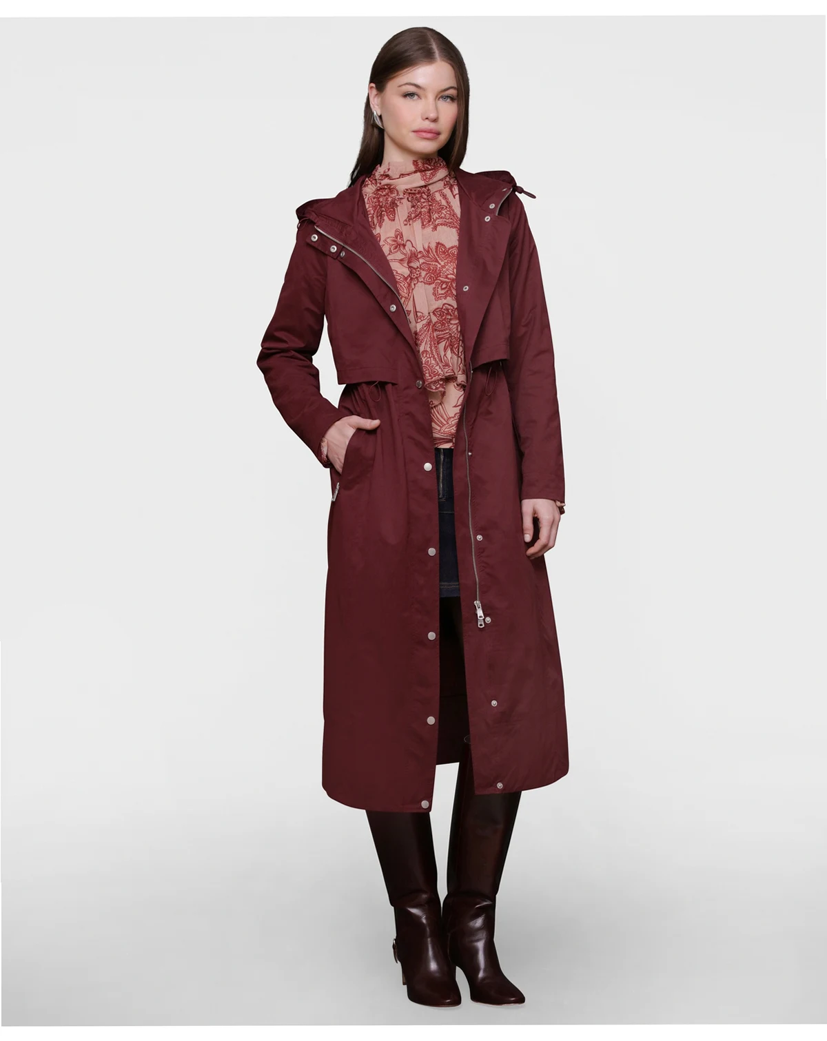 Women's Hooded Canvas Maxi Coat