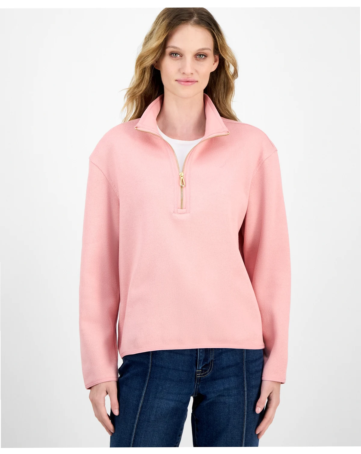 Nautica Women's Sweater Fleece Quarter-Zip Jacket