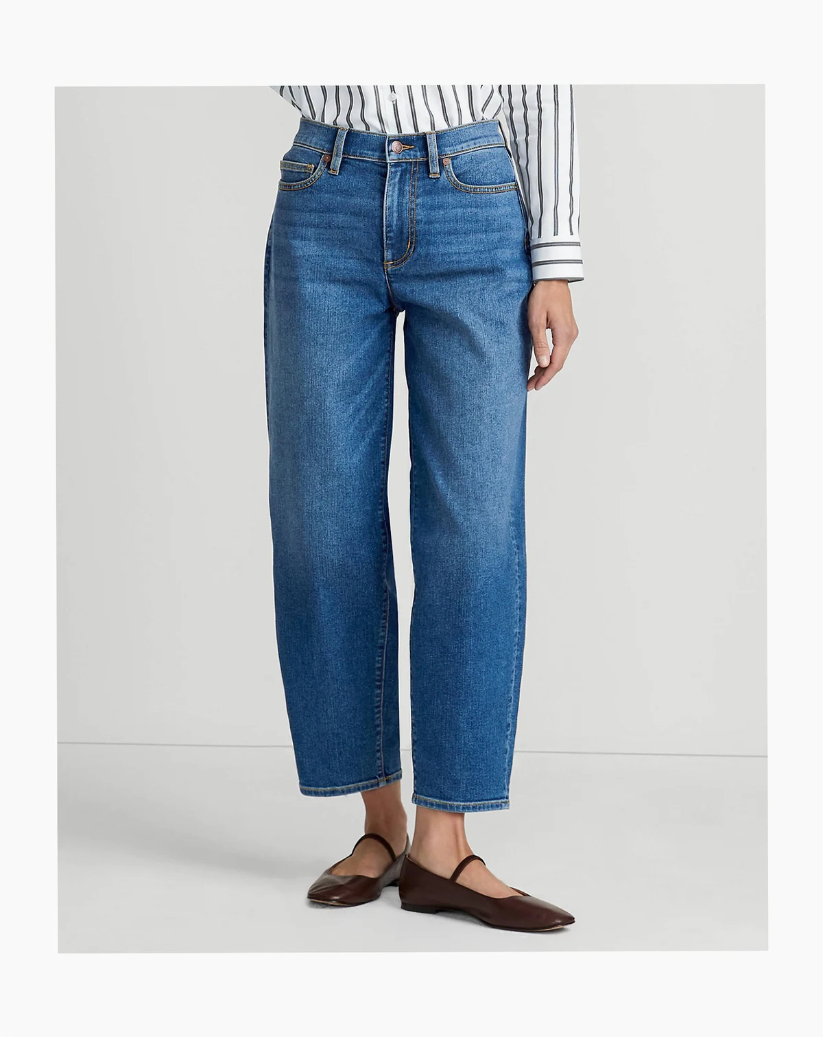 Petite Recover High Rise Barrel Leg Ankle Jeans