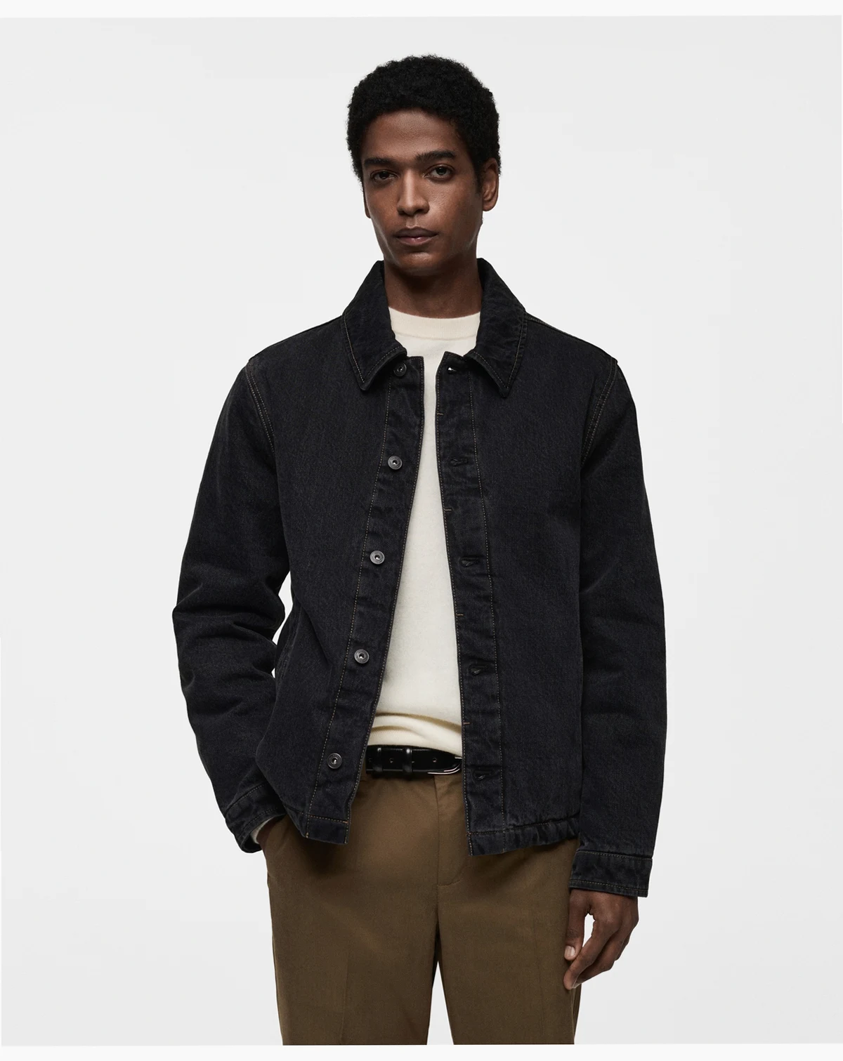 Men's Slim-Fit Dark Wash Denim Jacket