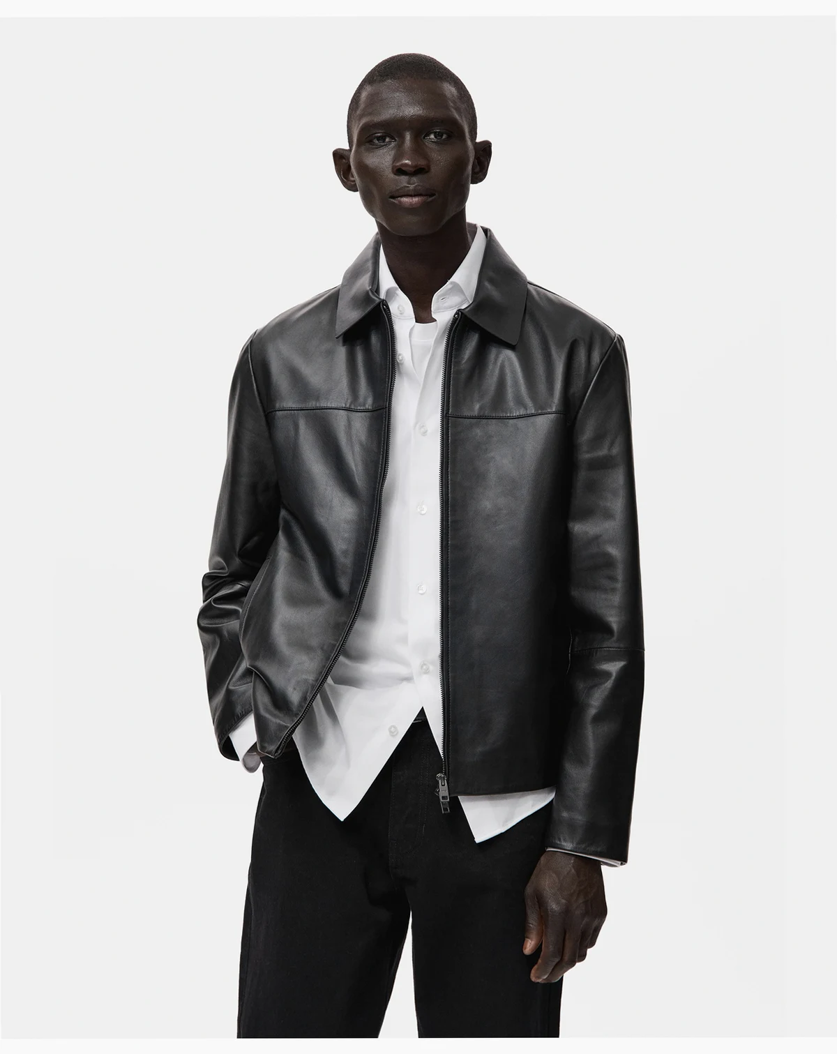 Men's Pockets Leather Jacket
