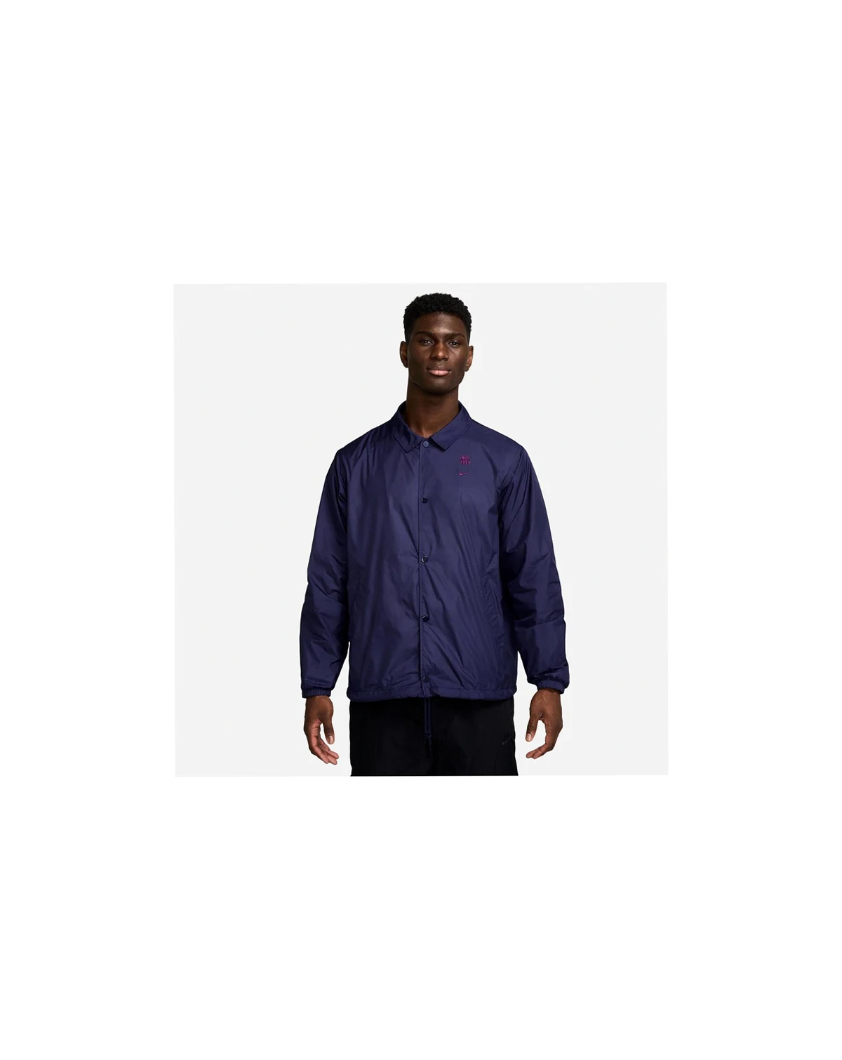 Men's Navy Barcelona Club Coaches Full-Snap Jacket