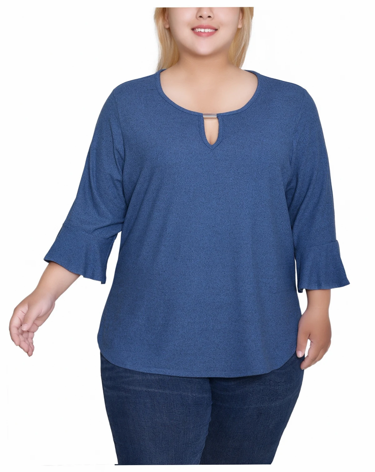 Plus Size 3/4 Bell Sleeve Top