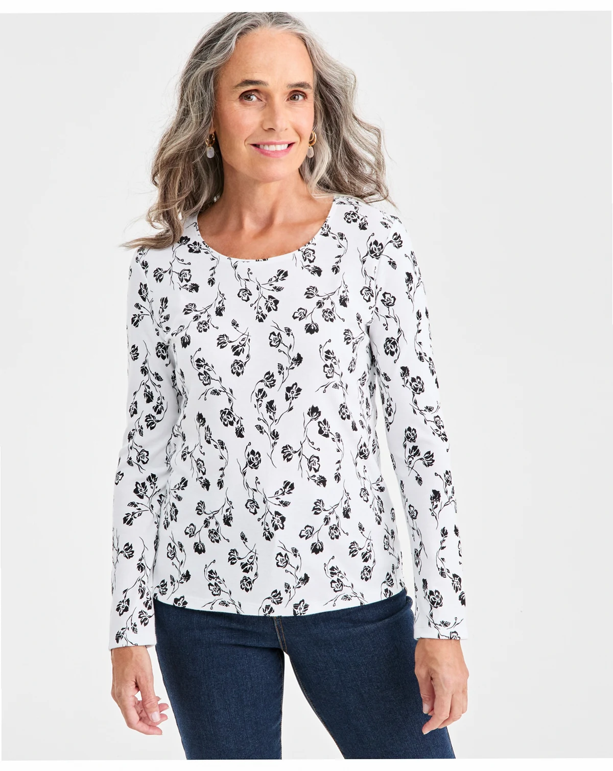 Petite Long-Sleeve Knit Top, Macy's Exclusive