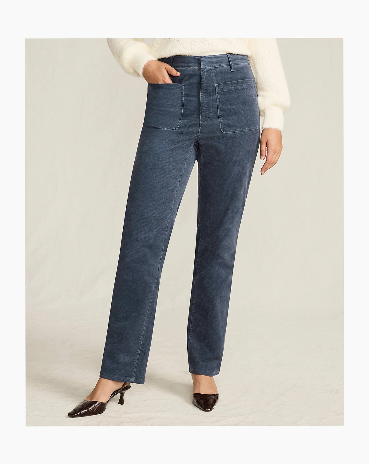 Women's Tall Corduroy High Rise Rail Straight Leg Pants