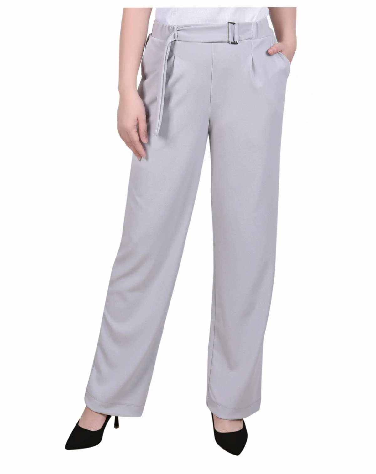 Women's Belted Scuba Crepe Pants