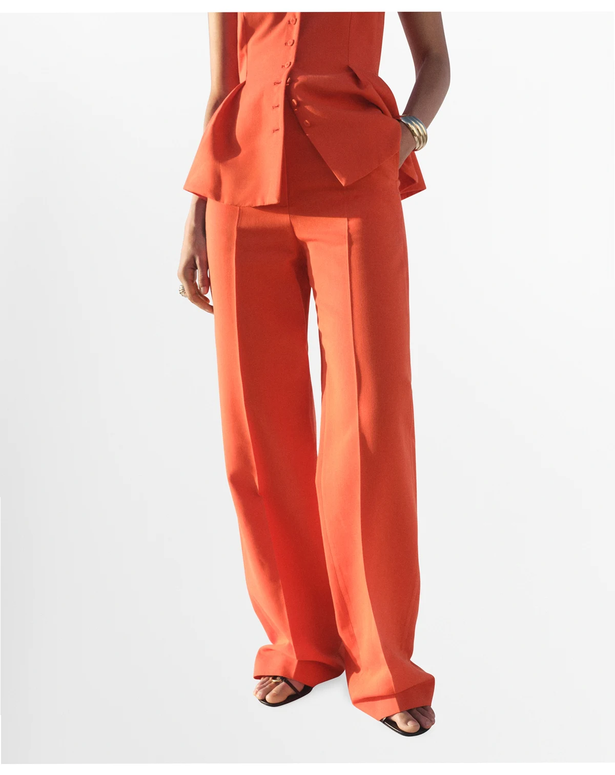 Women's Straight Mid-Rise Suit Pants