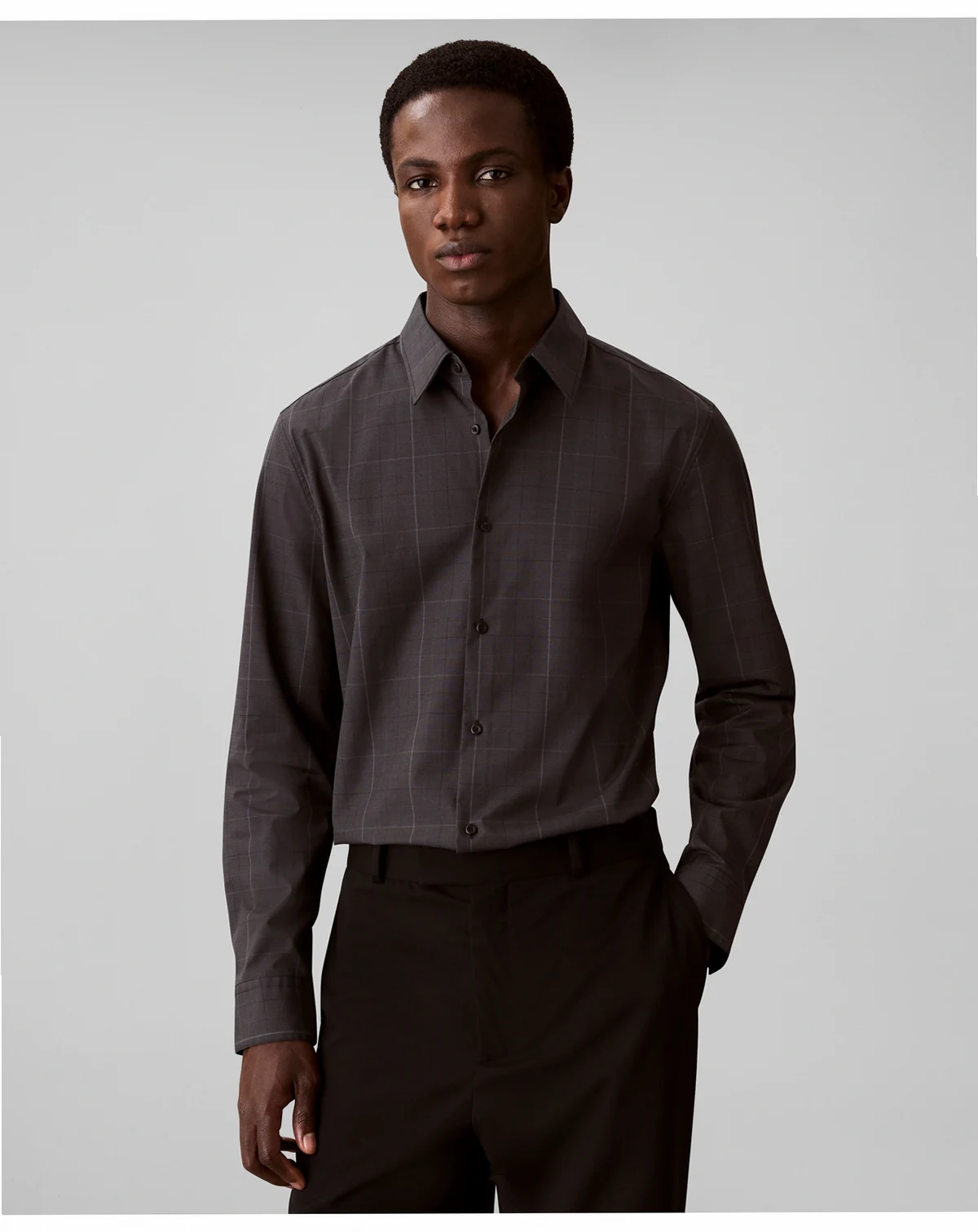 Men's Grid Supima Stretch Slim-Fit Shirt