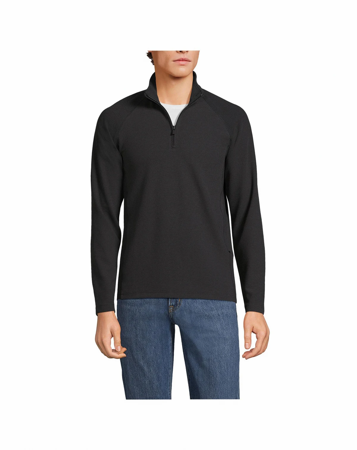 Men's Long Sleeve Waffle Quarter Zip