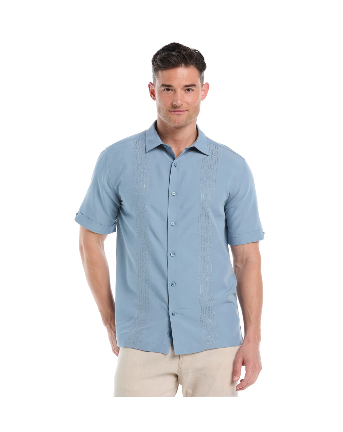 Men's Big & Tall Yarndye Panels Geo-Pattern Button Down Shirt