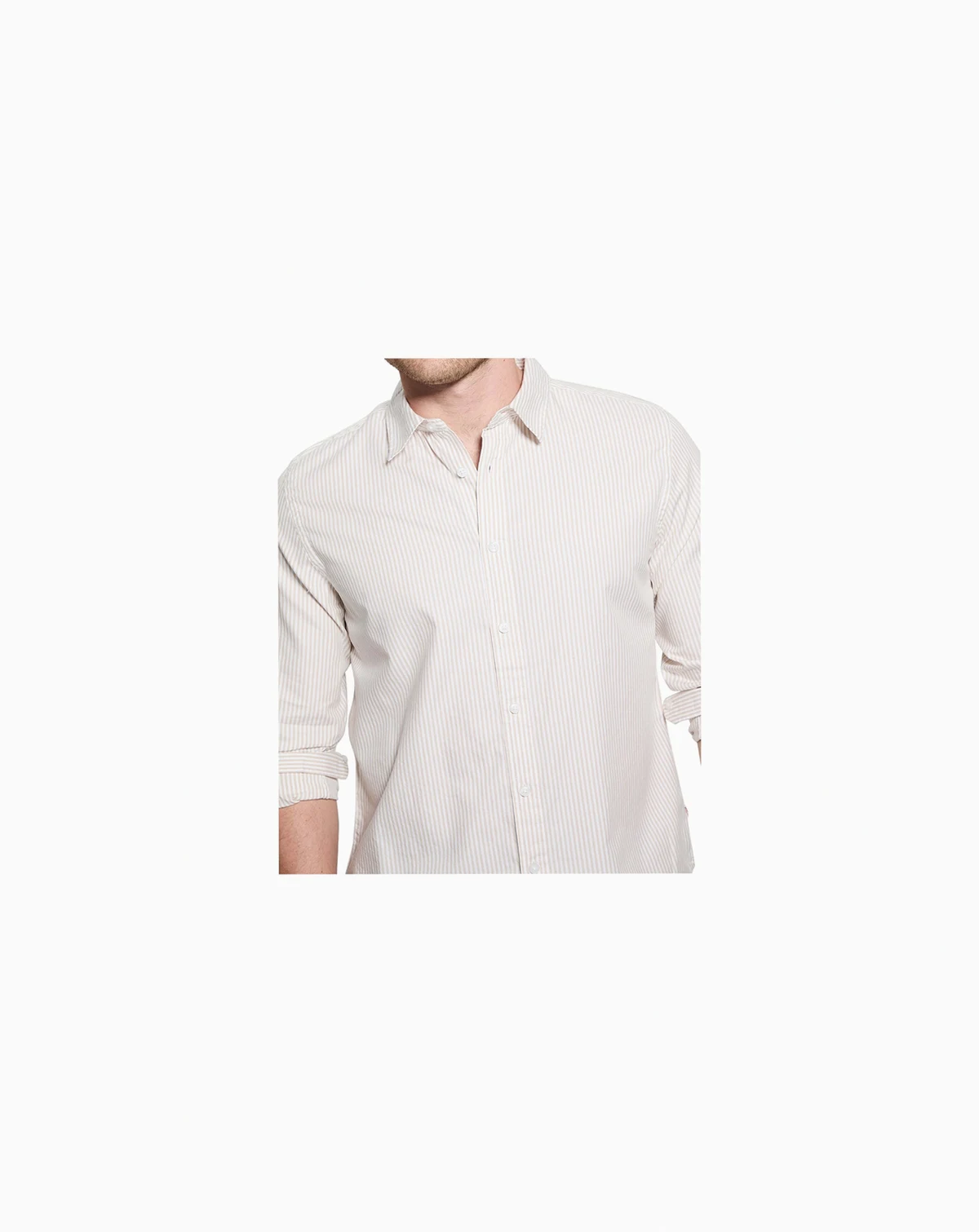 Men's Relaxed Fit Long Sleeve Striped Button Front Oxford Shirt