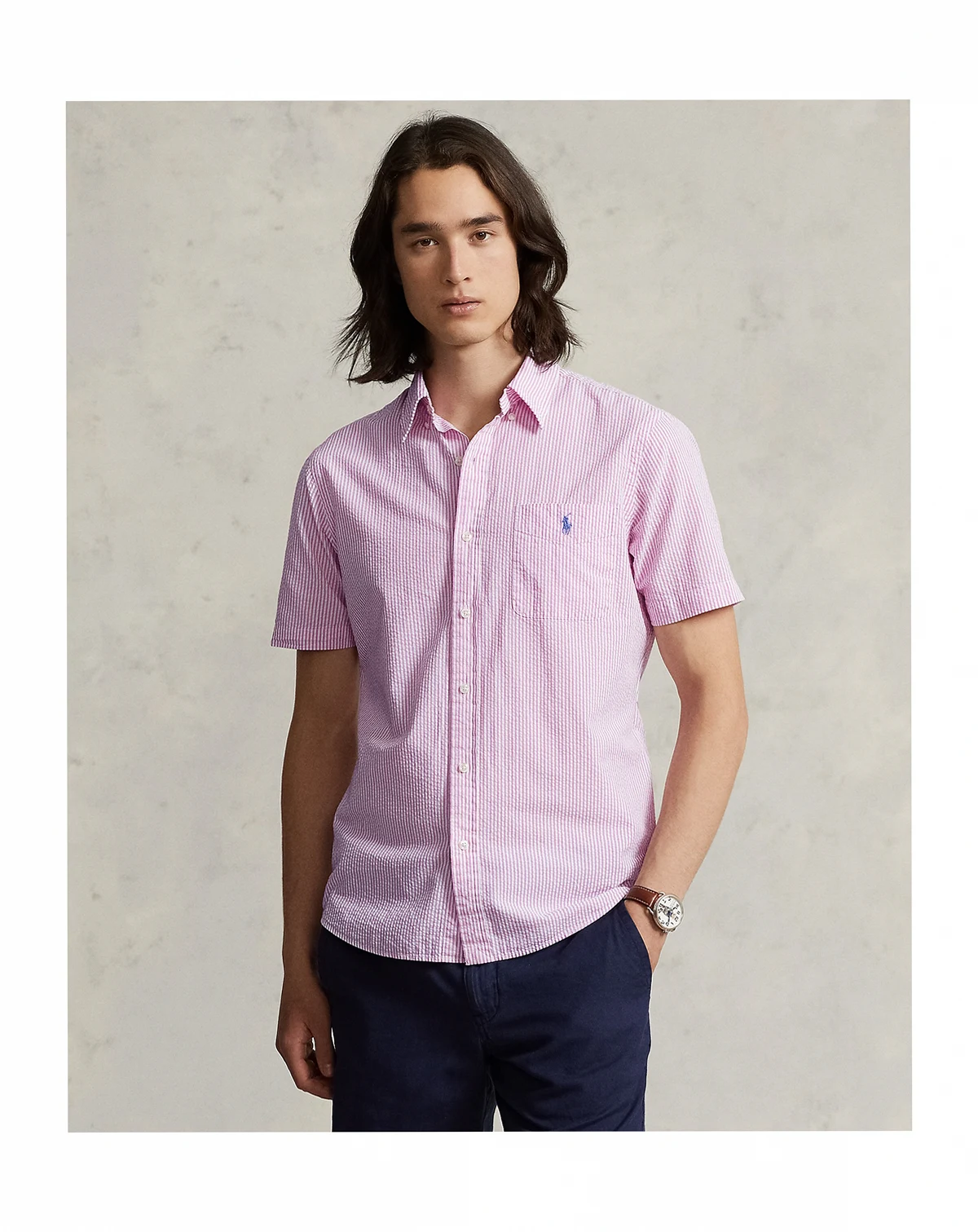 Men's RL Prepster Classic-Fit Seersucker Shirt