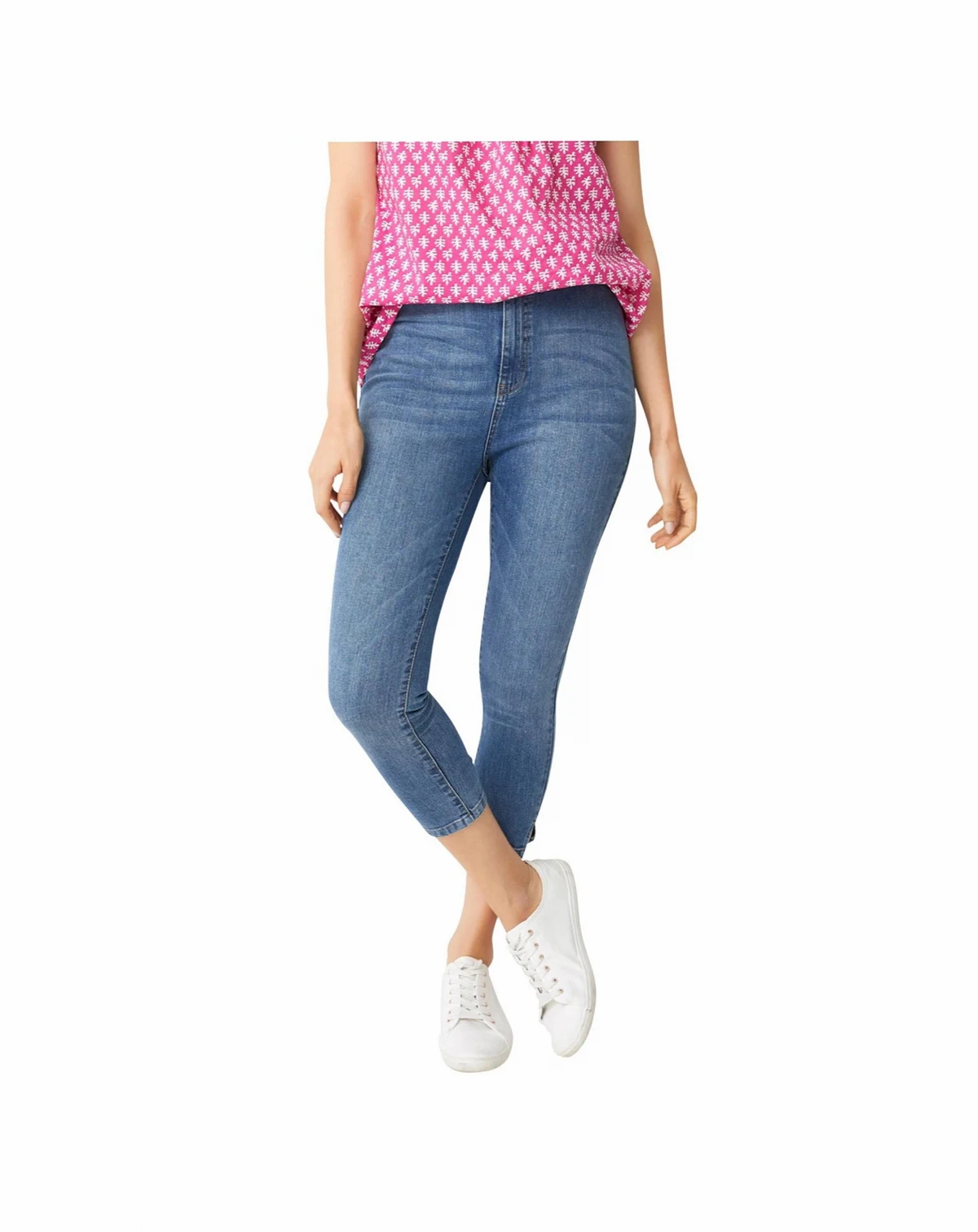 Women's Slim 5-Pocket Stretch Mid-Rise Denim Capri
