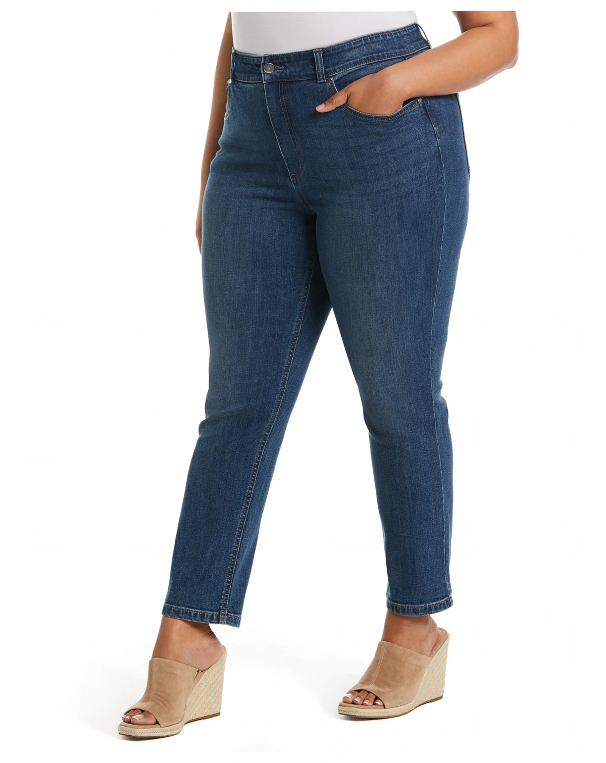 Plus Size Modern Fit Straight Leg Ankle Jeans