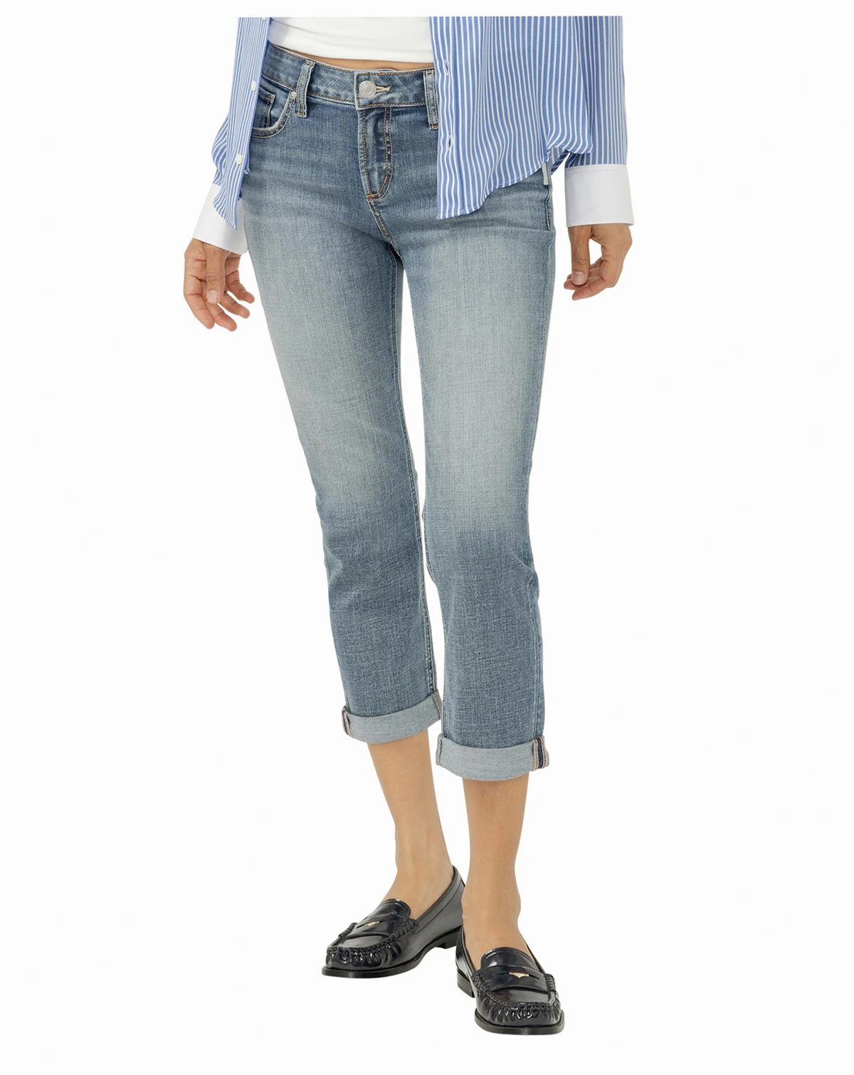 Women's Elyse Mid Rise Comfort Fit Capri Jeans