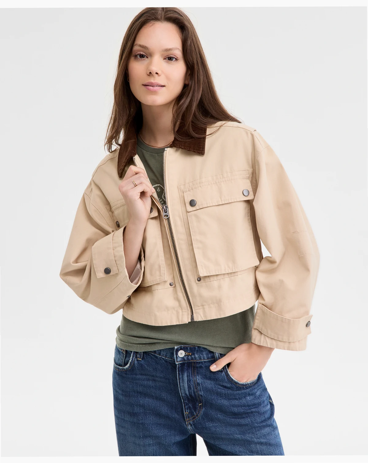 Women's Cropped Utility Jacket