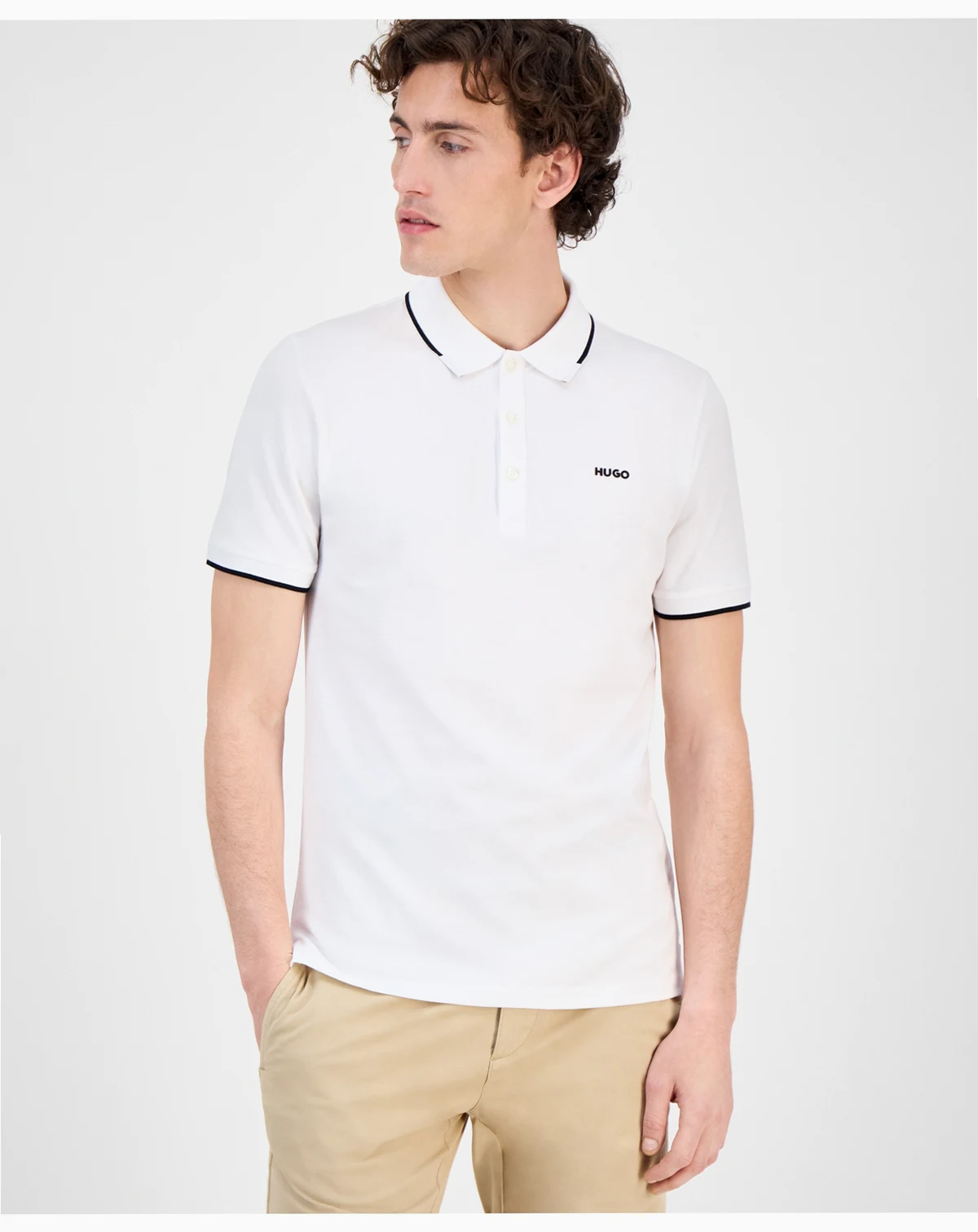 Men's Dinoso Contrast-Tip Polo Shirt