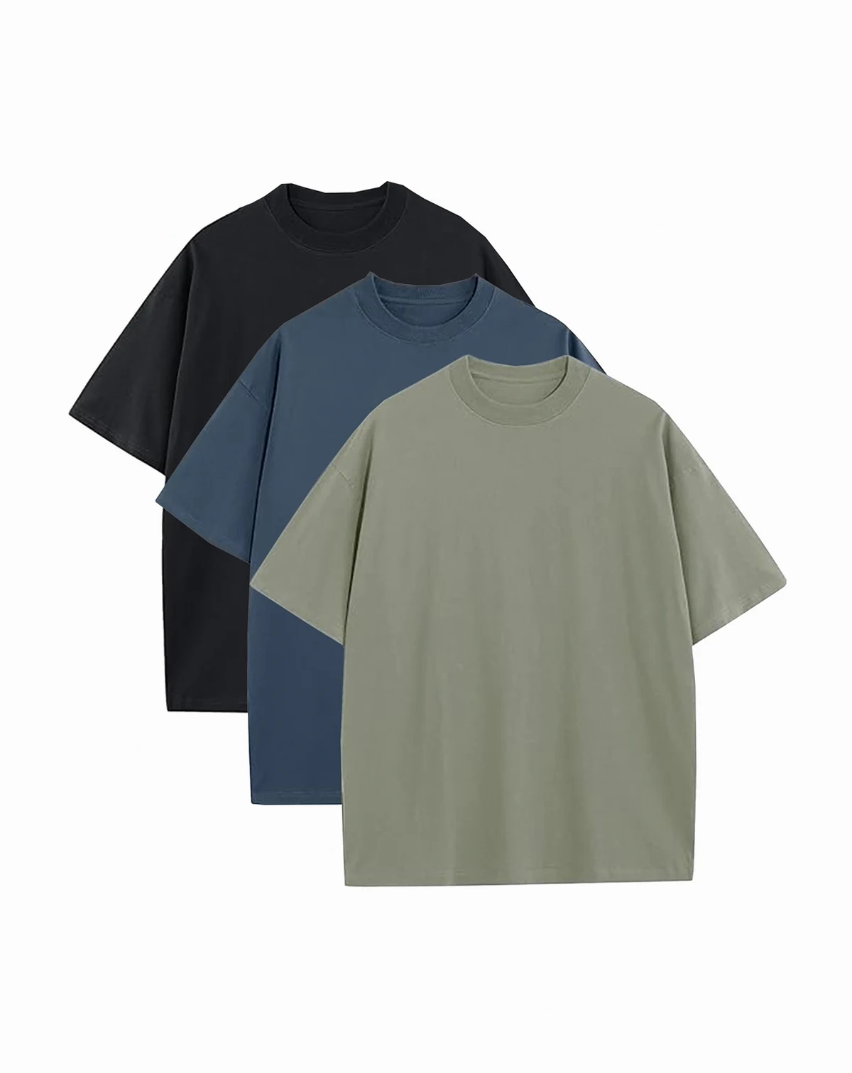 Men's 3-Pack Oversized Crewneck T-Shirt