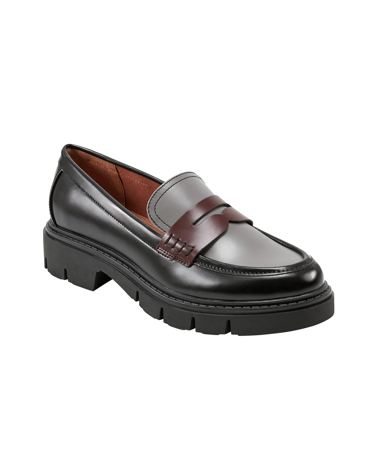 Women's Cube Lug Sole Penny Loafers