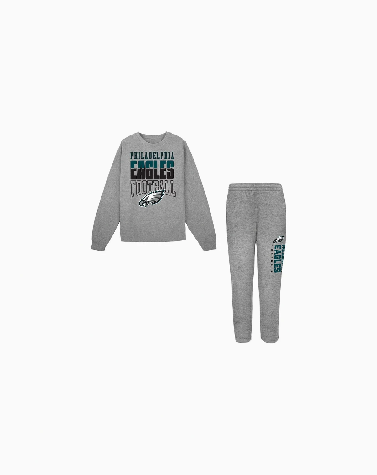 Toddler 2-Piece Gray Philadelphia Eagles Crewneck Sweatshirt and Pants Set