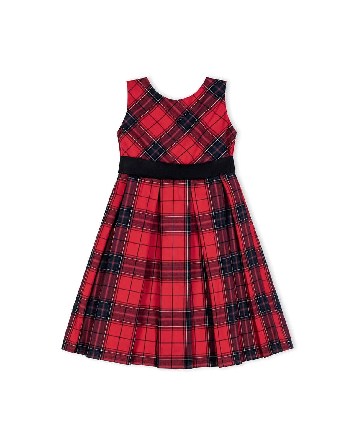 Girls' Sleeveless Pleated Party Dress with Waist Sash, Toddler