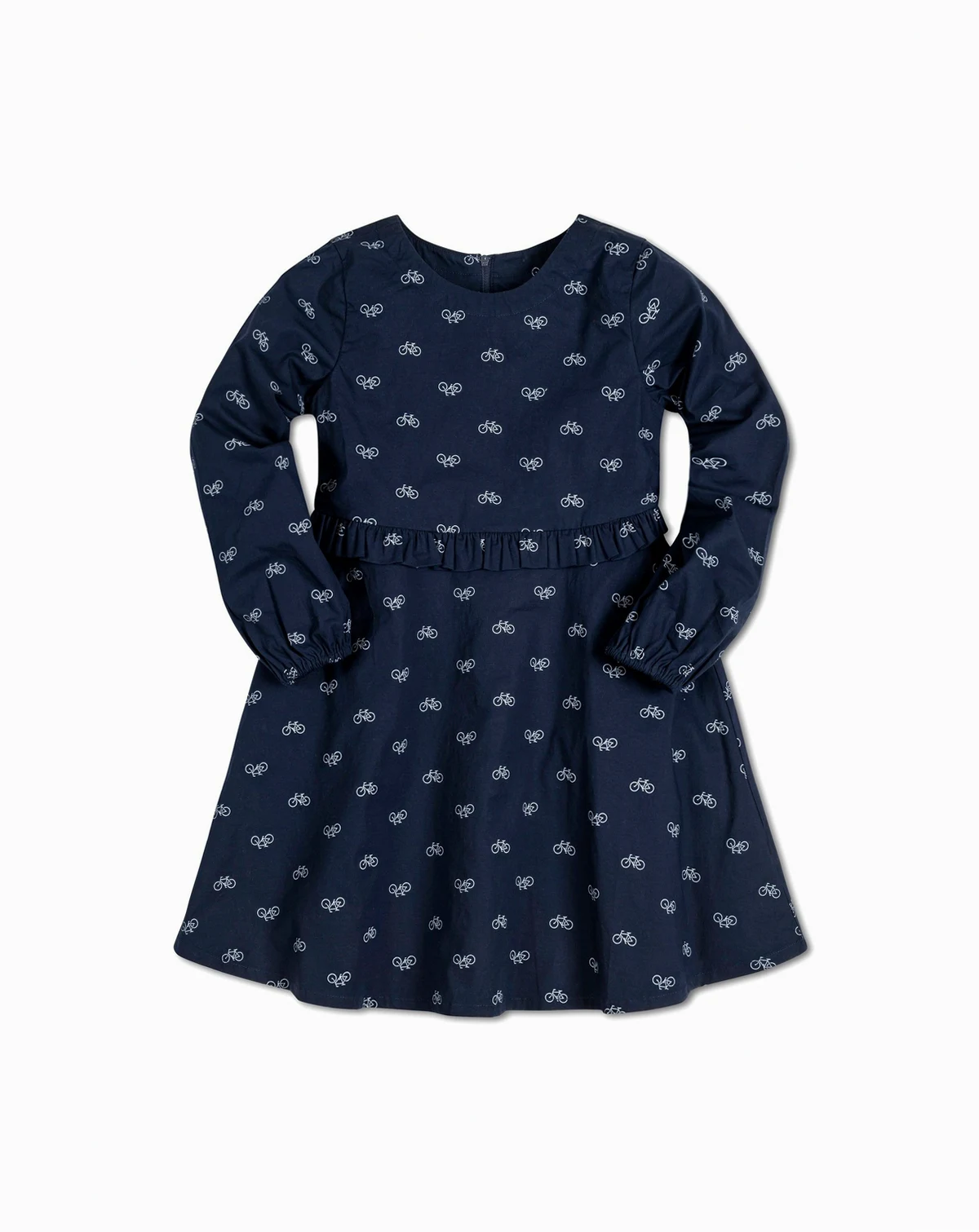 Toddler Girls Long Sleeve Ruffle Waist Dress