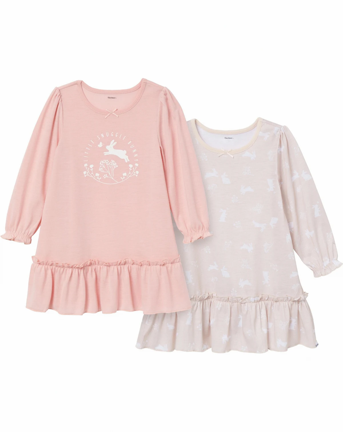 Toddler Girls 2-Pack Short Sleeve Nightgowns, Flamingoes, 5T