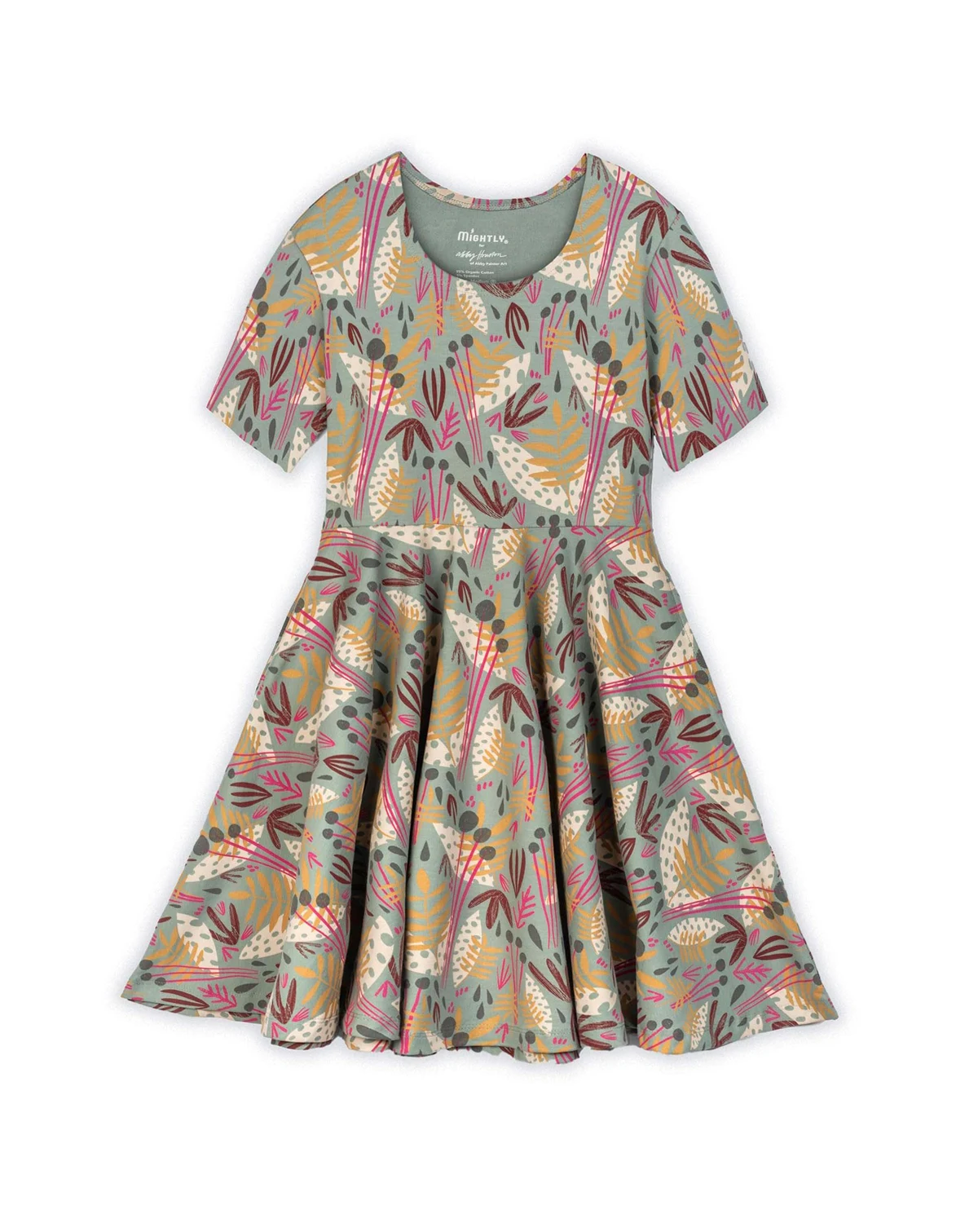 Toddler Girls Fair Trade Organic Cotton Short Sleeve Twirl Dress