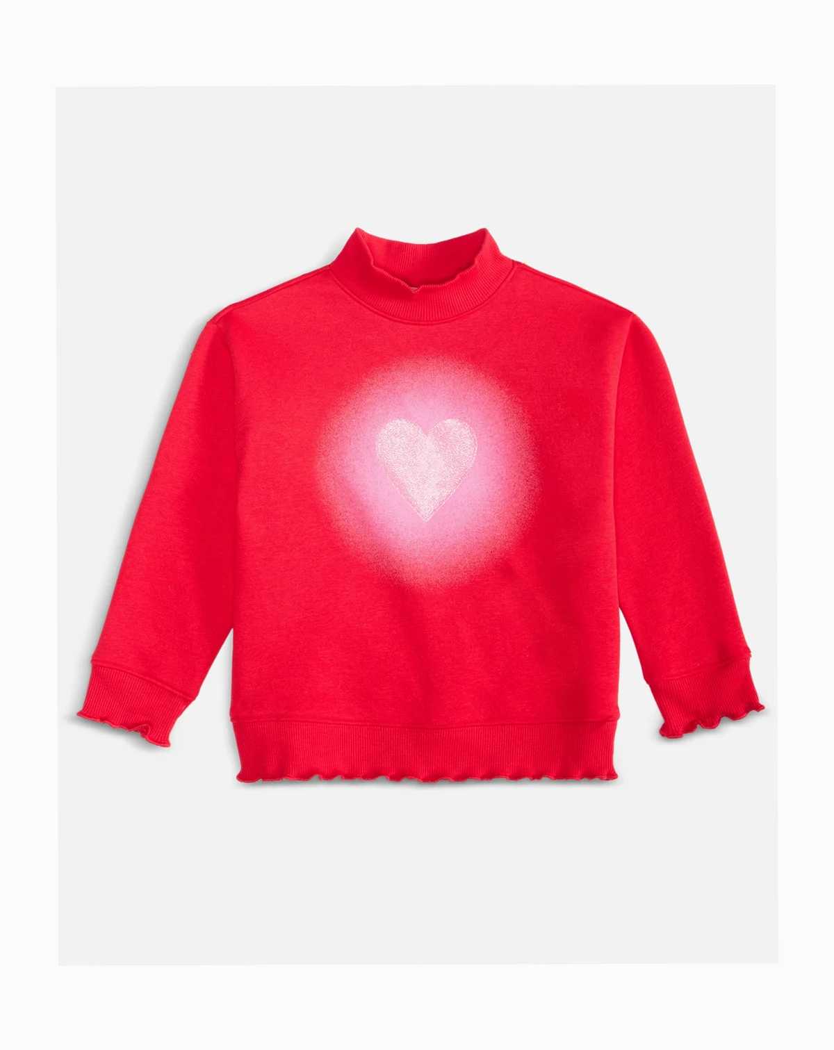 Girls' Toddler 2T-4T Heart Mock Neck Sweatshirt, Macy's Exclusive