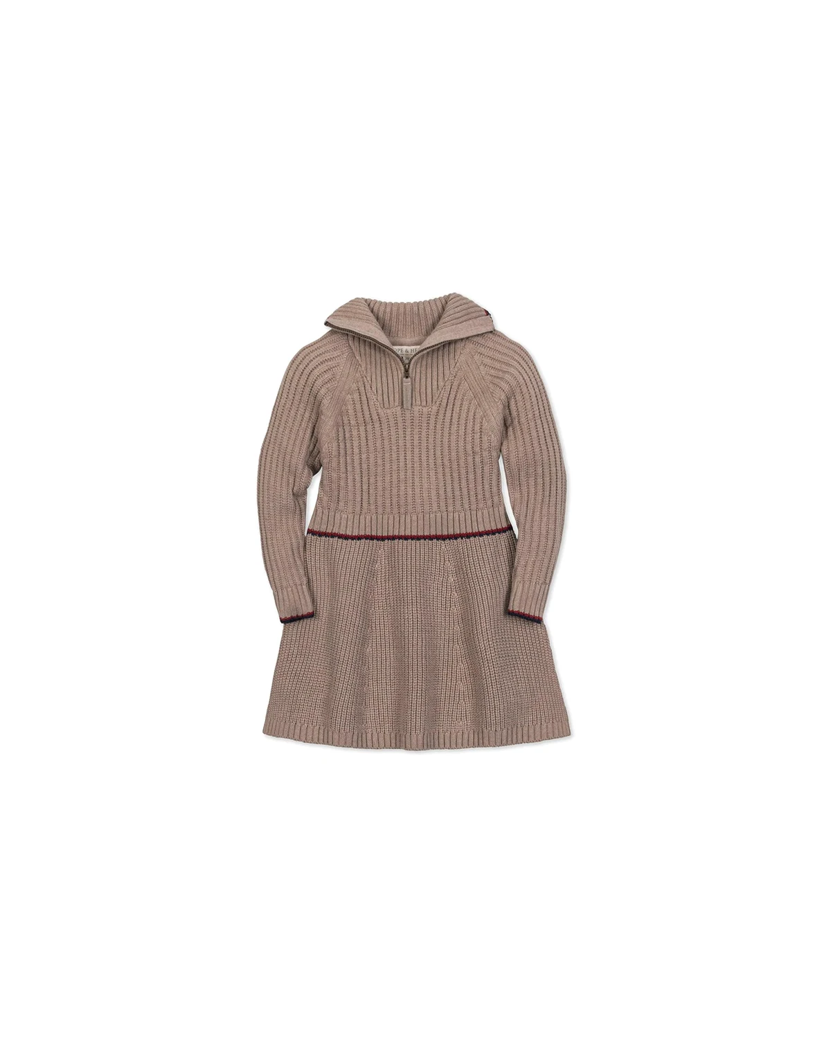 Toddler Girls Organic Half Zip Raglan Sweater Dress
