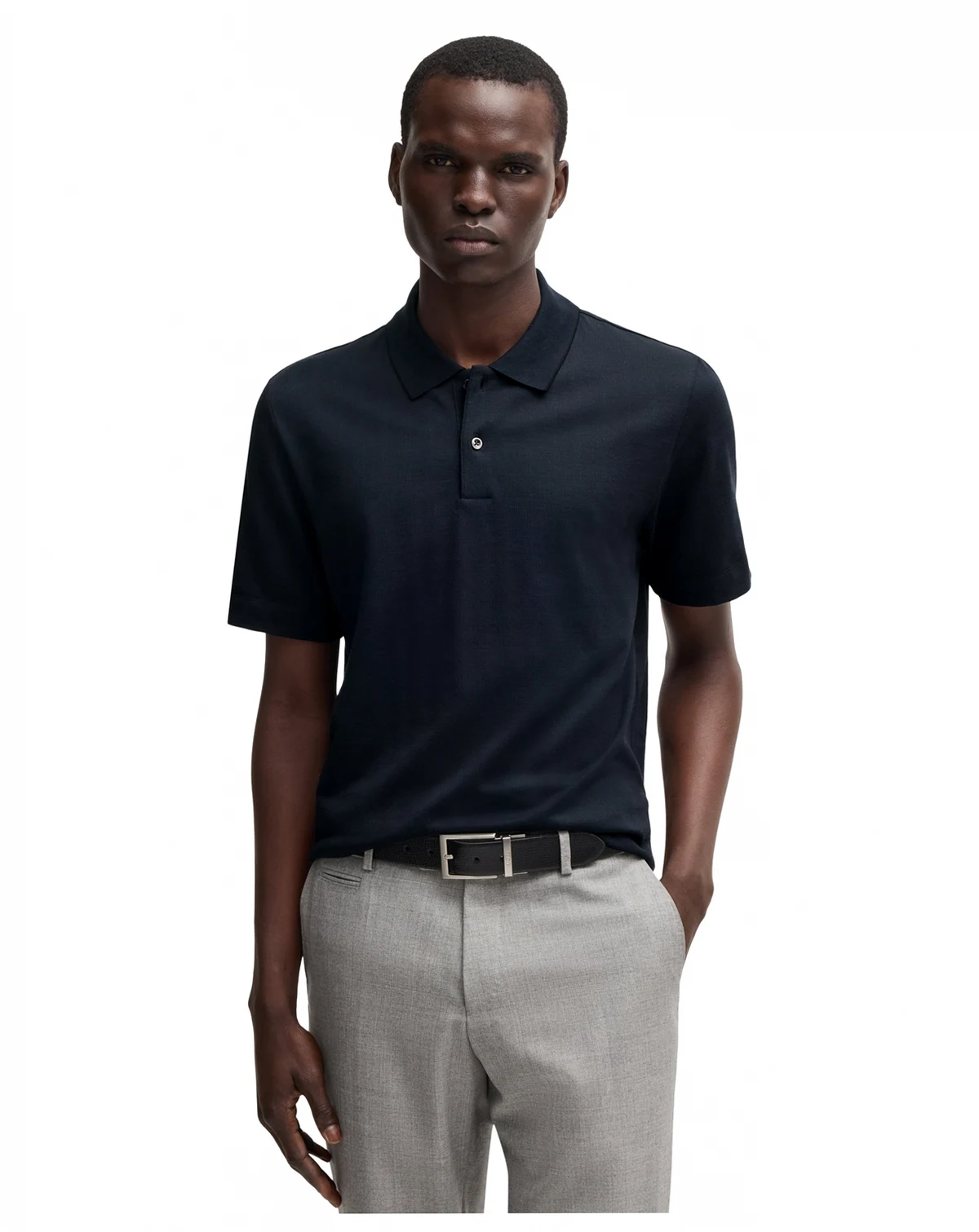 Men's Cotton-Silk Blend Relaxed-Fit Polo Shirt
