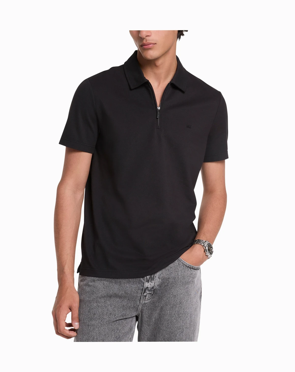 Men's Sleek Regular-Fit Quarter Zip Polo Shirt